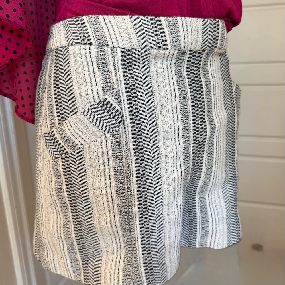 BCBGeneration Black and White Striped Shorts